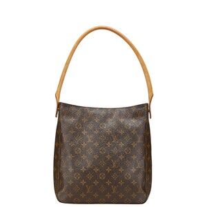Louis Vuitton Monogram Looping Shoulder Bag Handbag Brown Leather